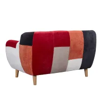 scandinavisch Sofa 2-zitsbank bekleed met patchwork