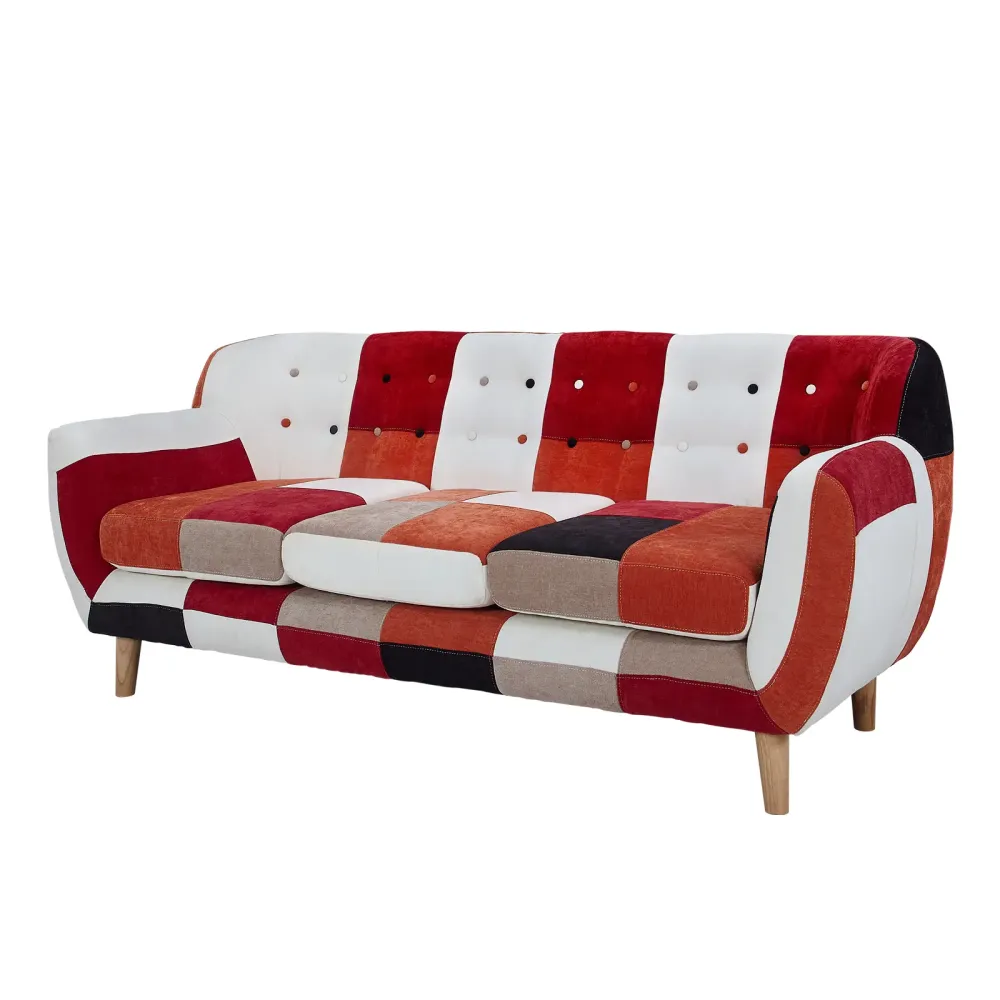 3-Sitzer-Sofa mit Patchwork-Polsterung