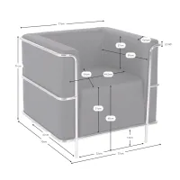 Torino 1-sitziges modernes Sofa aus Leder und verchromtem Stahl - Mobelarium