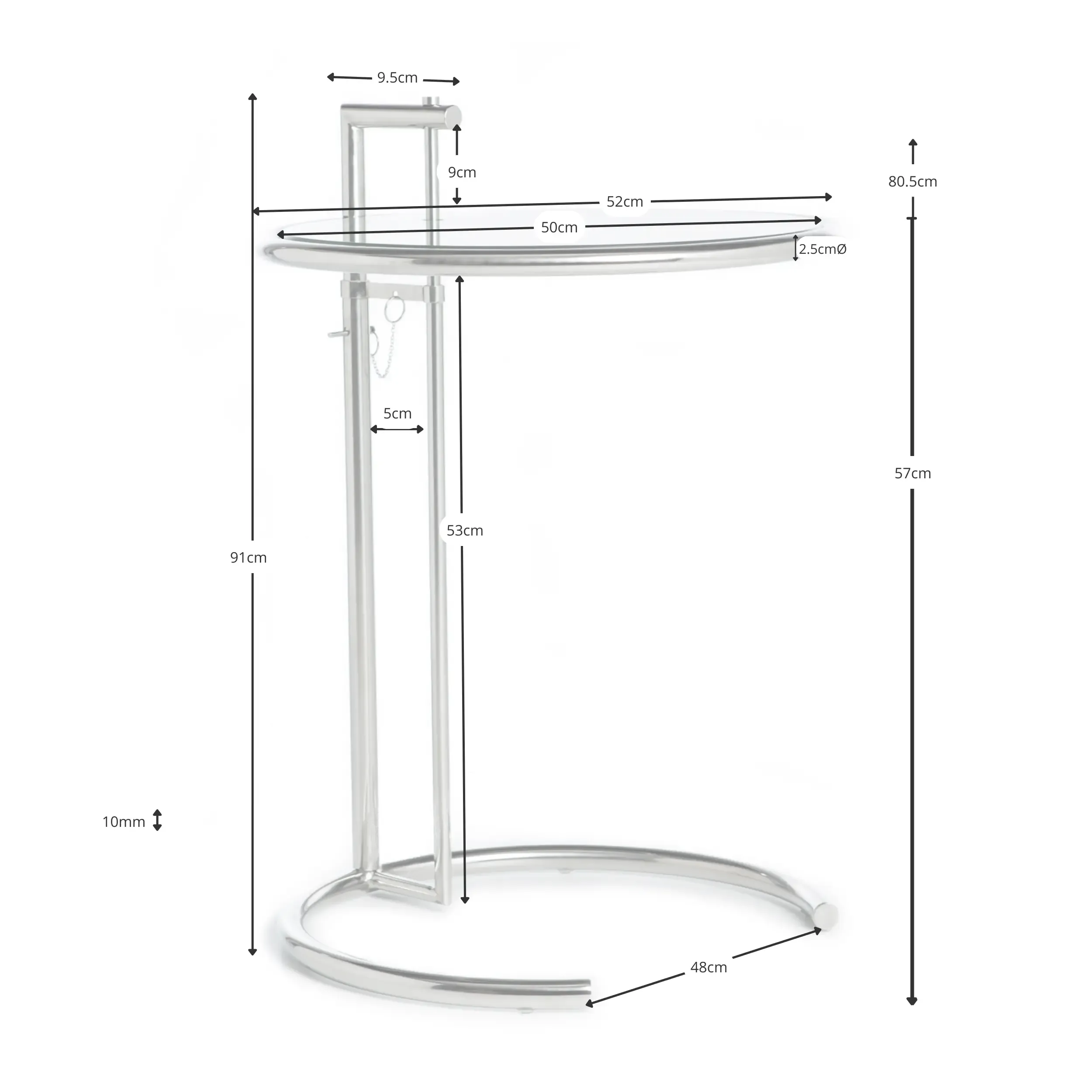 Imitation Eileen Gray Tisch E1027 - Beistelltische - Mobelarium