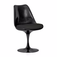 Lotus Chair All Black met katoenen kussen FURNMOD - 8