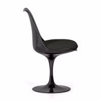 Lotus Chair All Black met katoenen kussen FURNMOD - 11