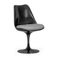 Lotus Chair All Black met katoenen kussen FURNMOD - 16