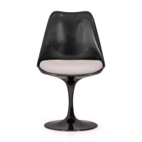 Lotus Chair All Black met katoenen kussen FURNMOD - 26