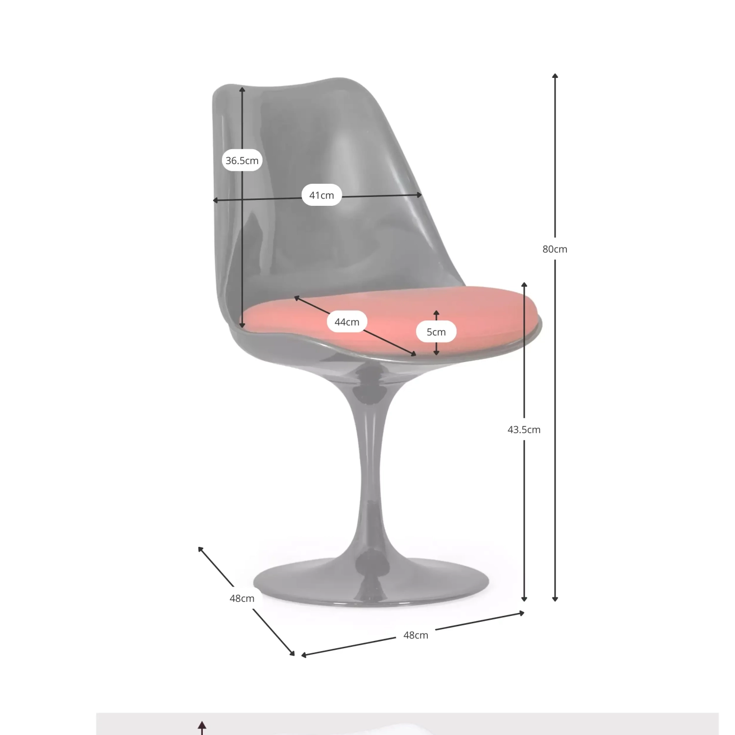 Lotus Chair All Black met katoenen kussen FURNMOD - 32