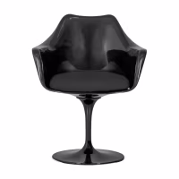 Lotus Arms All Black stoel met katoenen kussen FURNMOD - 3