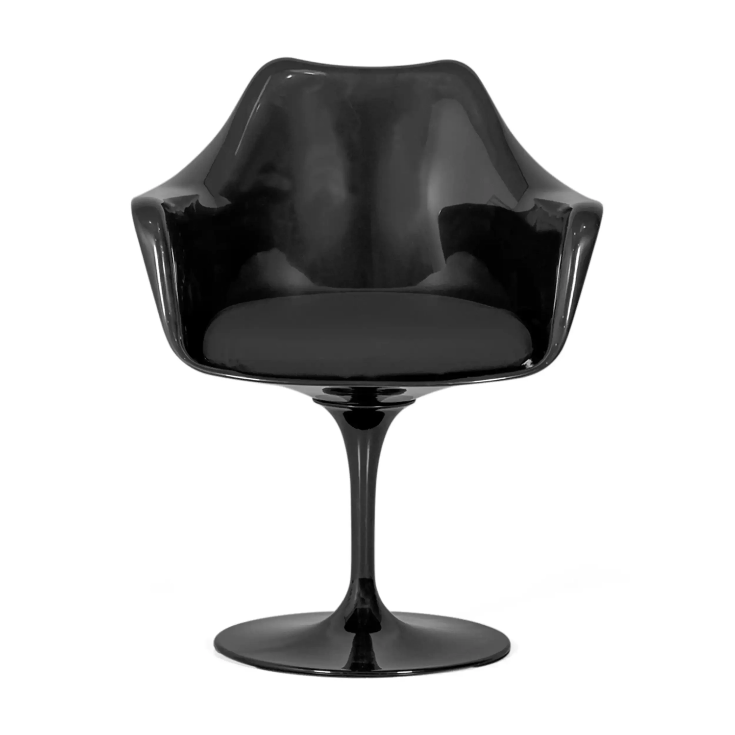 Chaise Lotus Arms All Black avec coussin en coton FURNMOD - 3