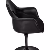 Stuhl Lotus Arms All Black mit Baumwollkissen FURNMOD - 7