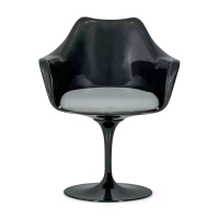 Silla Lotus Arms All Black con cojín de algodón FURNMOD - 13
