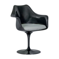 Cadeira Lotus Arms All Black com almofada de algodão FURNMOD - 11