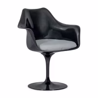 Stuhl Lotus Arms All Black mit Baumwollkissen FURNMOD - 11