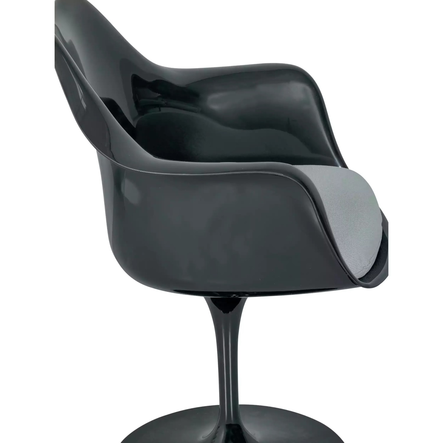Lotus Arms Chair All Black with cotton cushion FURNMOD - 16