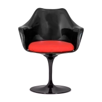 Cadeira Lotus Arms All Black com almofada de algodão FURNMOD - 22