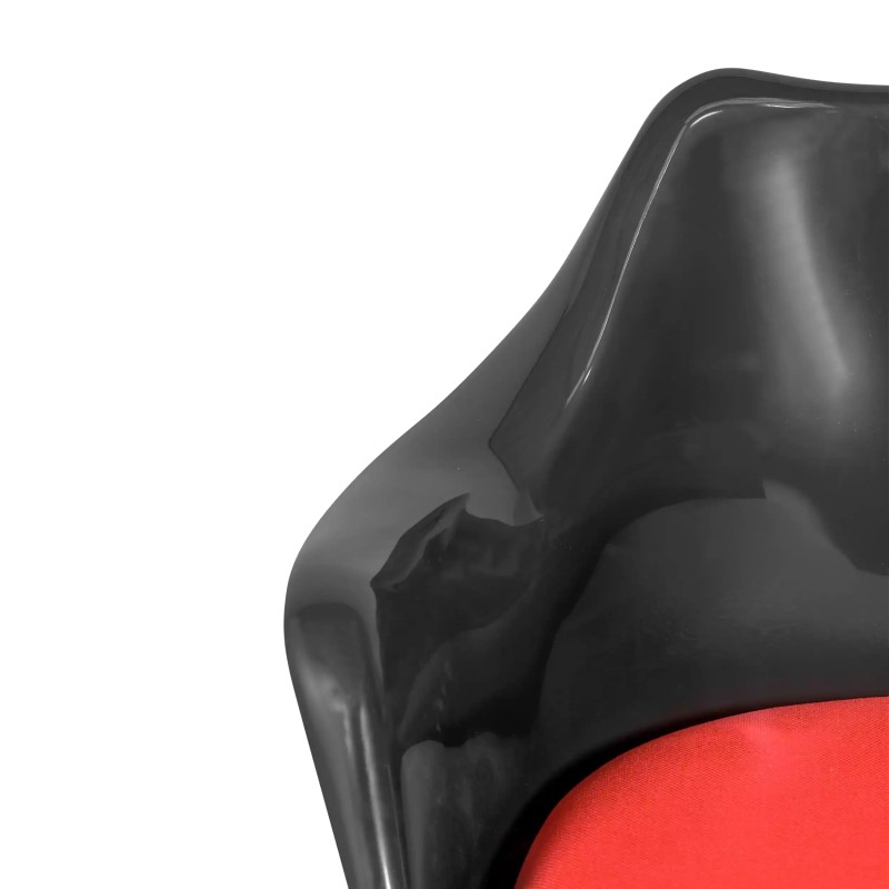 Chaise Lotus Arms All Black avec coussin en coton FURNMOD - 21