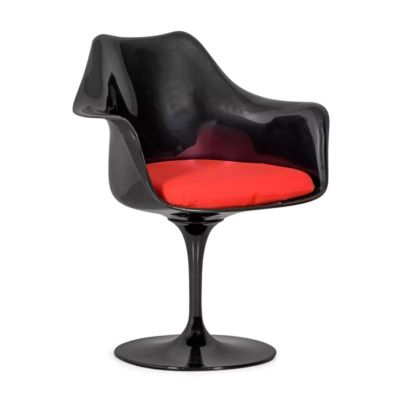 Lotus Arms All Black stoel met katoenen kussen FURNMOD - 20