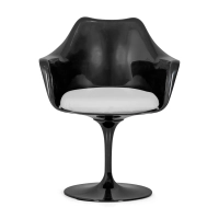 Cadeira Lotus Arms All Black com almofada de algodão FURNMOD - 33