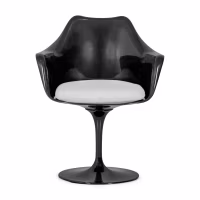 Stuhl Lotus Arms All Black mit Baumwollkissen FURNMOD - 33
