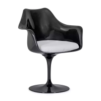 Krzesło Lotus Arms All Black z bawełnianą poduszką FURNMOD - 31