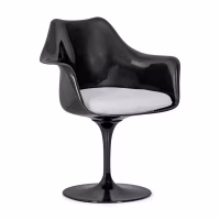 Stuhl Lotus Arms All Black mit Baumwollkissen FURNMOD - 31