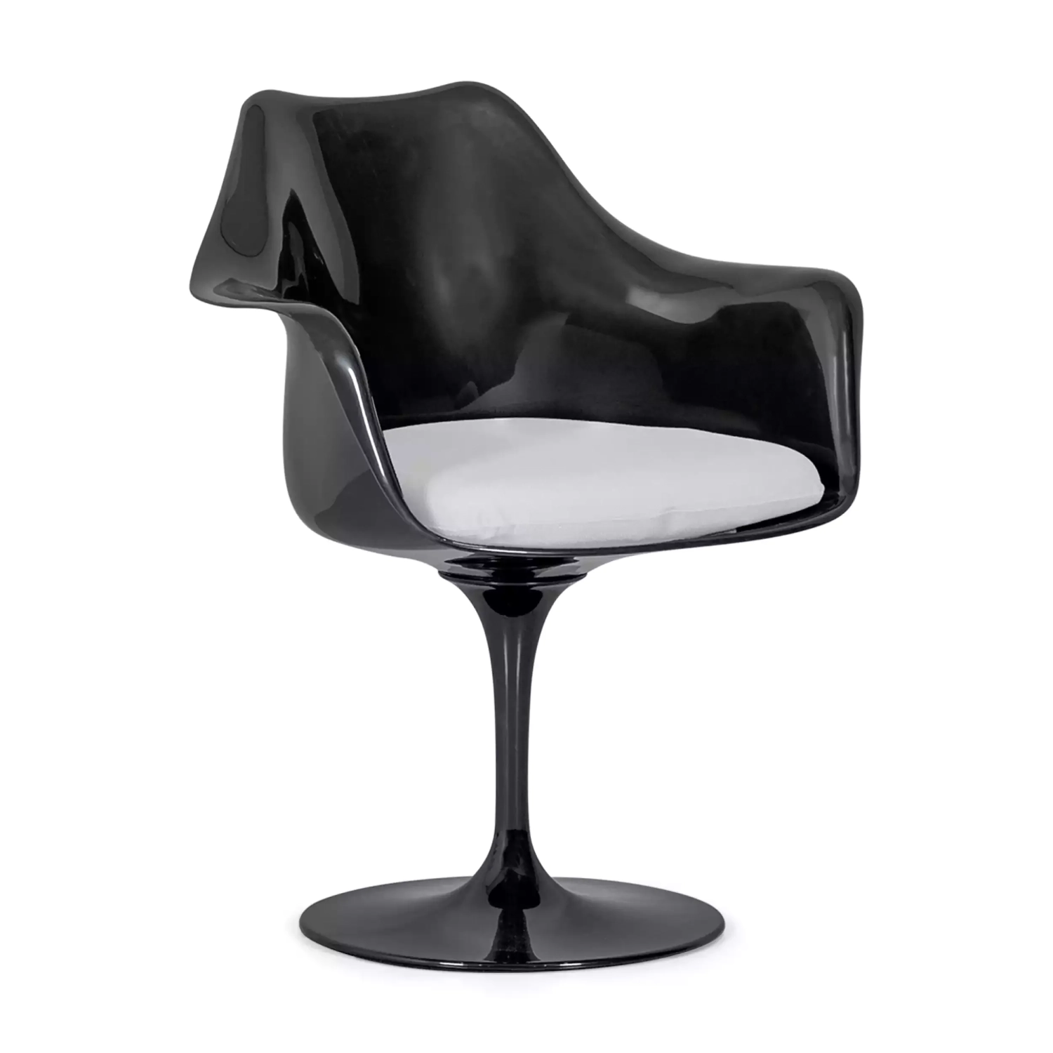 Silla Lotus Arms All Black con cojín de algodón FURNMOD - 31