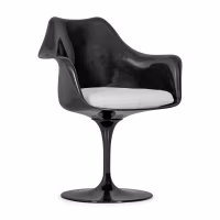 Stuhl Lotus Arms All Black mit Baumwollkissen FURNMOD - 35