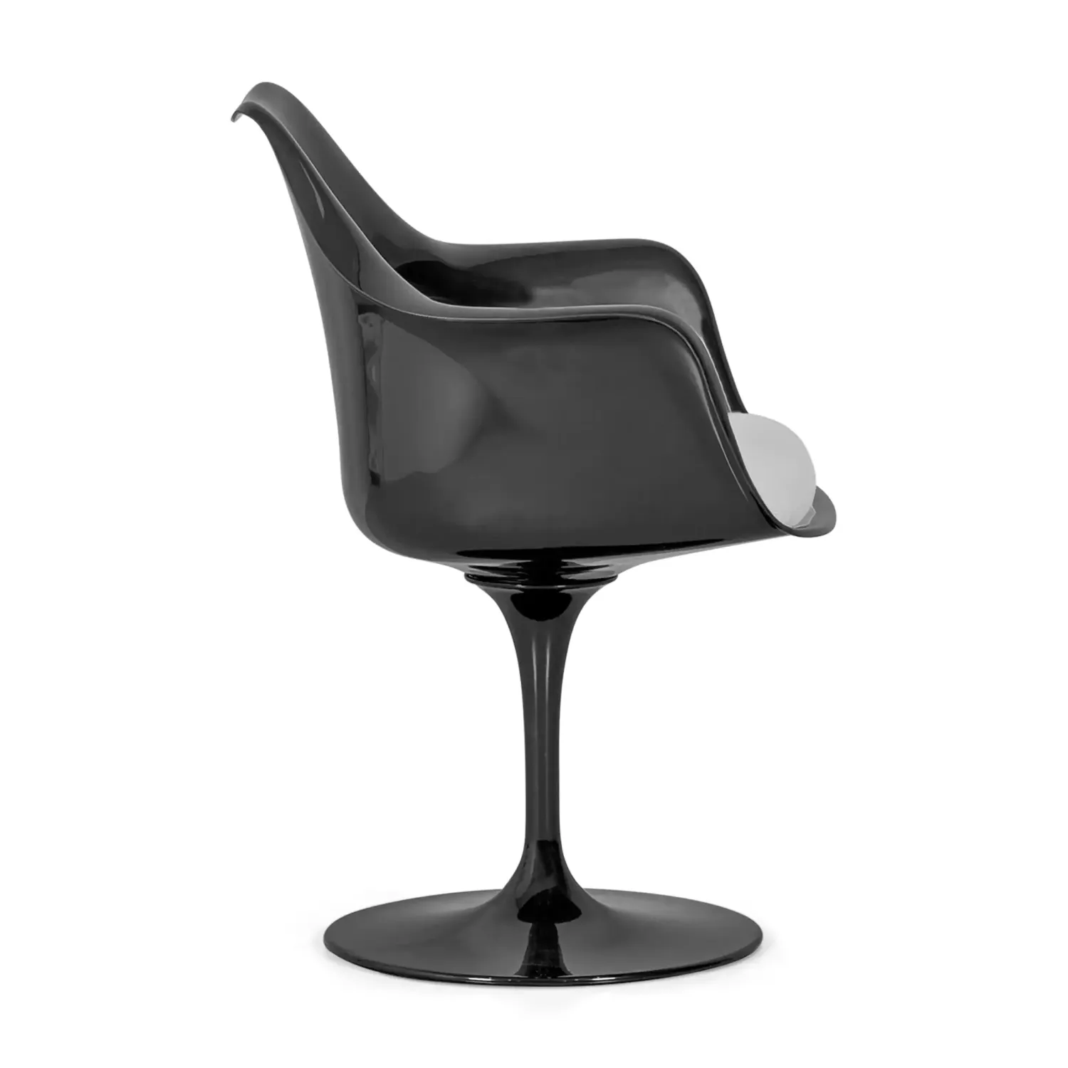 Stuhl Lotus Arms All Black mit Baumwollkissen FURNMOD - 37