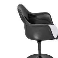 Chaise Lotus Arms All Black avec coussin en coton FURNMOD - 38