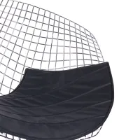 Replica Diamond Stuhl aus verchromtem Stahl und Kunstlederpolster - Bertoia Kollektion