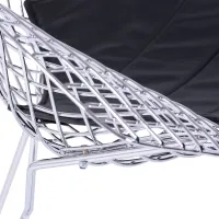 Replica Diamond-tuoli kromattua terästä ja keinonahkainen pehmuste - Bertoia Collection