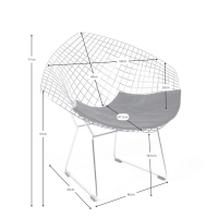 Designerski fotel z chromowanej stali Diamond FURNMOD - 26