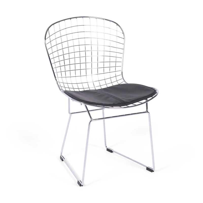 Chaise de salle à manger en acier chromé Berta FURNMOD - 1