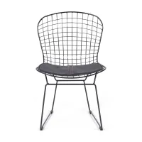 Inspiraatio Bertoia-tuoli mustasta teräksestä - Teollisen muotoilun tuoli