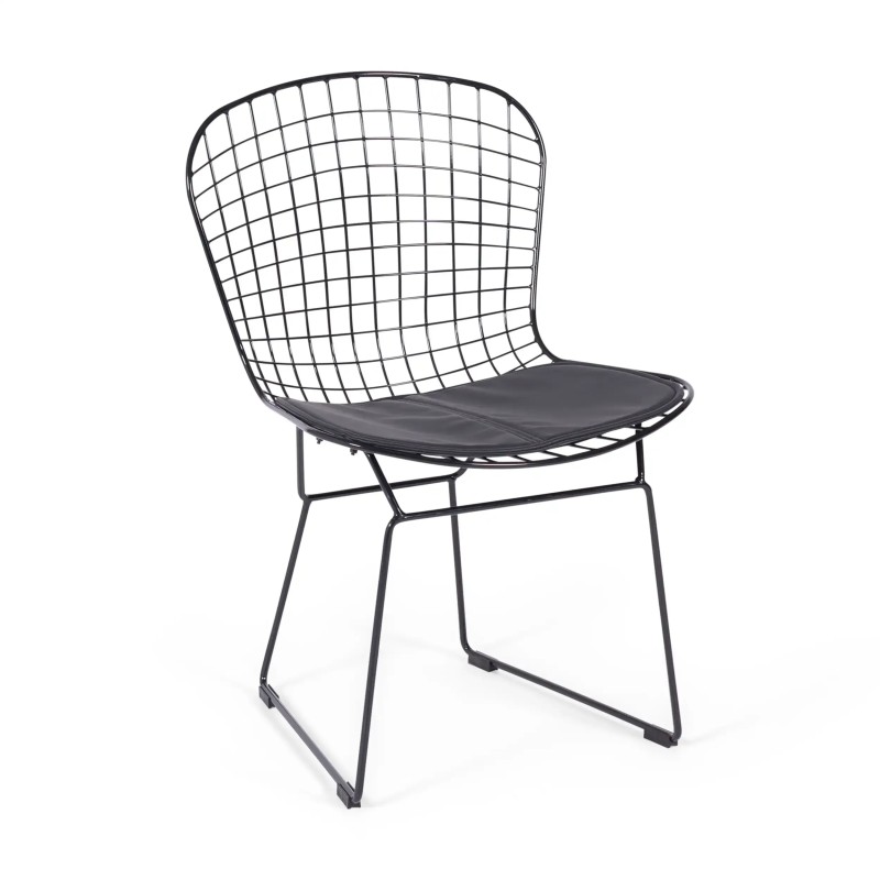 Chaise de salle à manger en acier noir Berta FURNMOD - 1