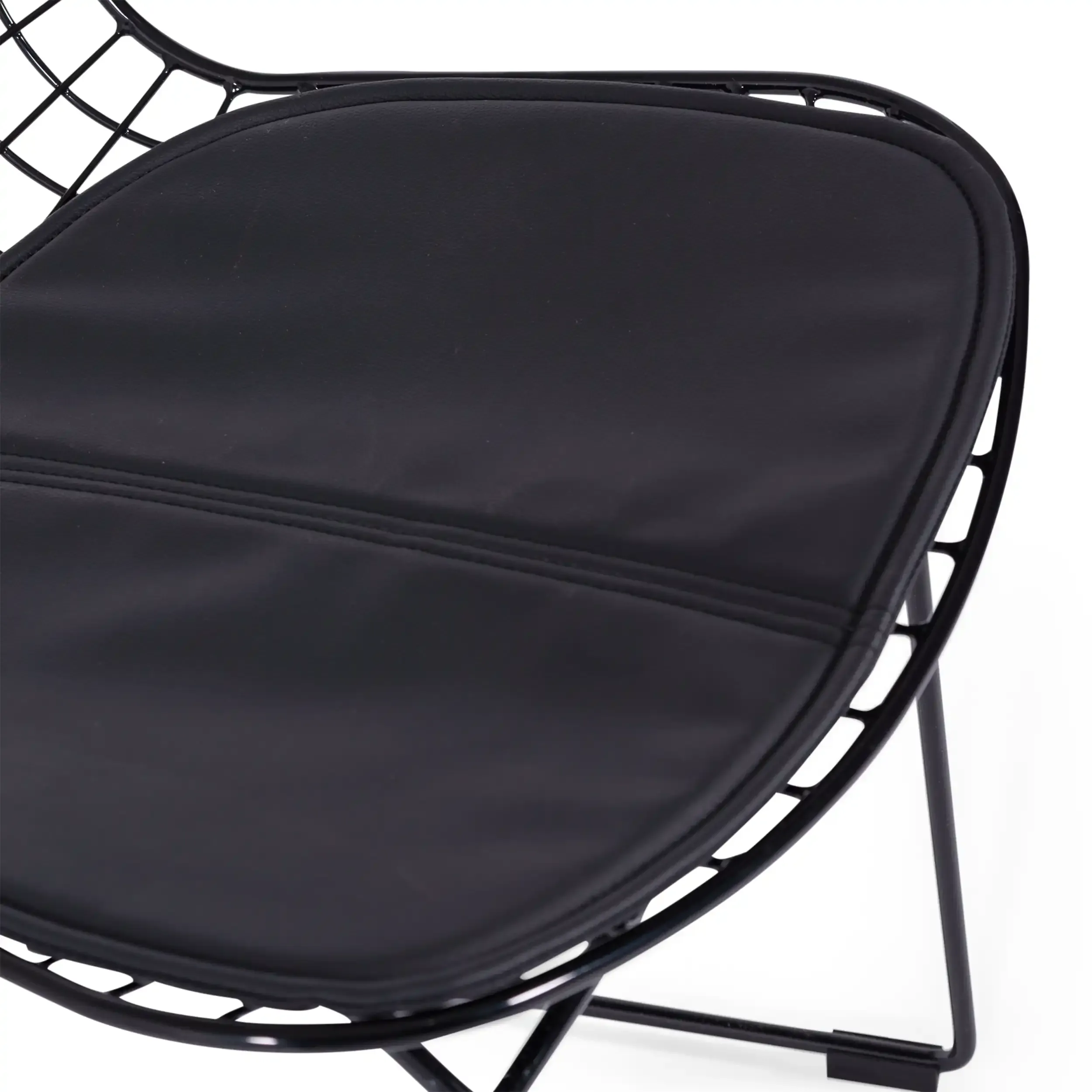 Inspiration Bertoia stol i svart stål - Industrial Design Chair