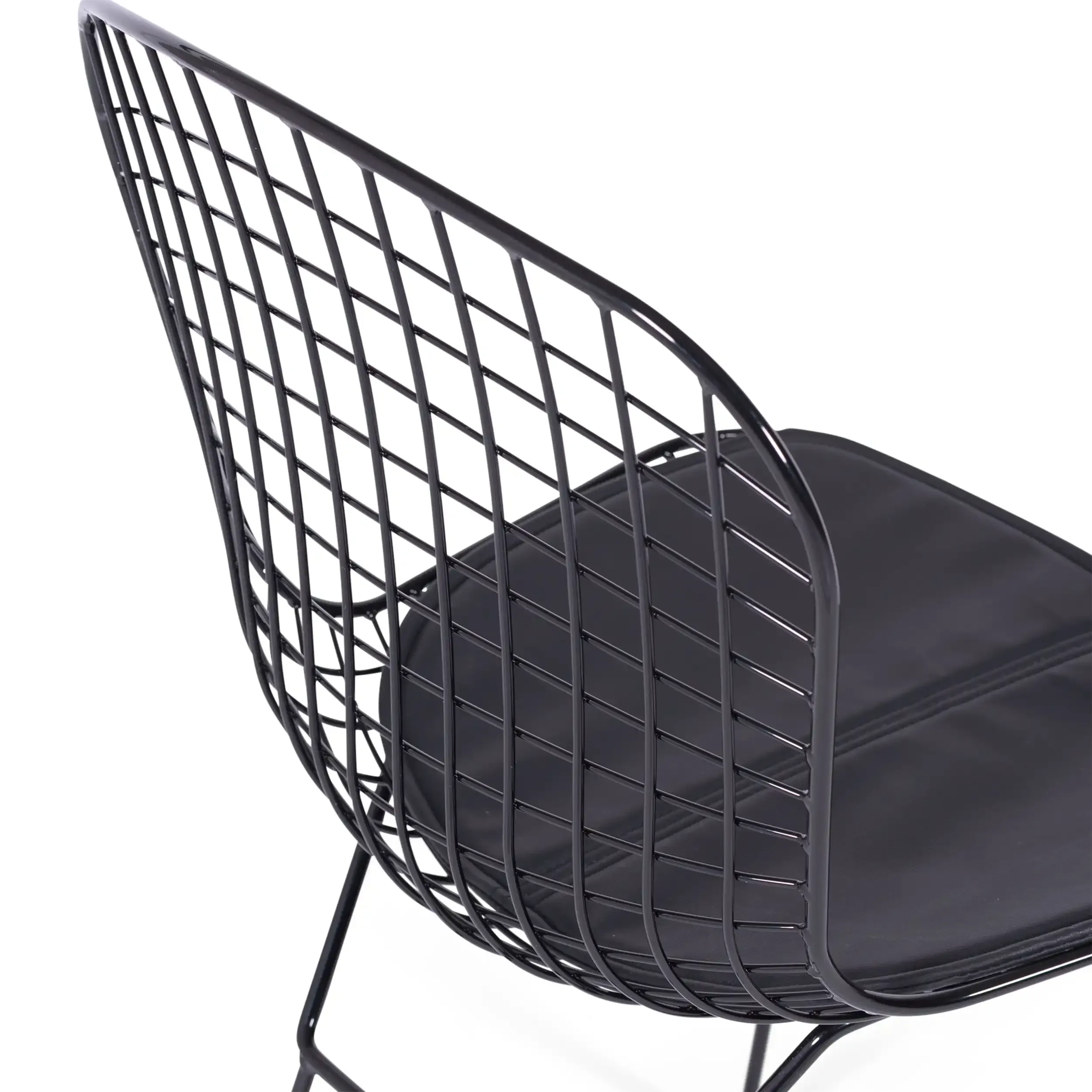 Inspiratie Bertoia Stoel in zwart staal - Industrieel Design Stoel