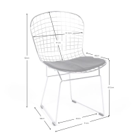 Chaise de salle à manger en acier chromé Berta FURNMOD - 27