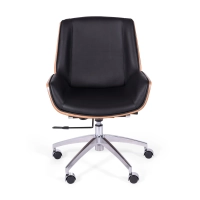 Silla de oficina de piel italiana y madera de nogal Nordic Nest Dream - 3