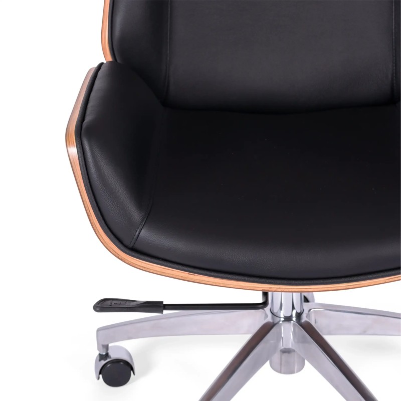 Sedia da ufficio in pelle italiana e legno di noce Nordic Nest Dream - 2