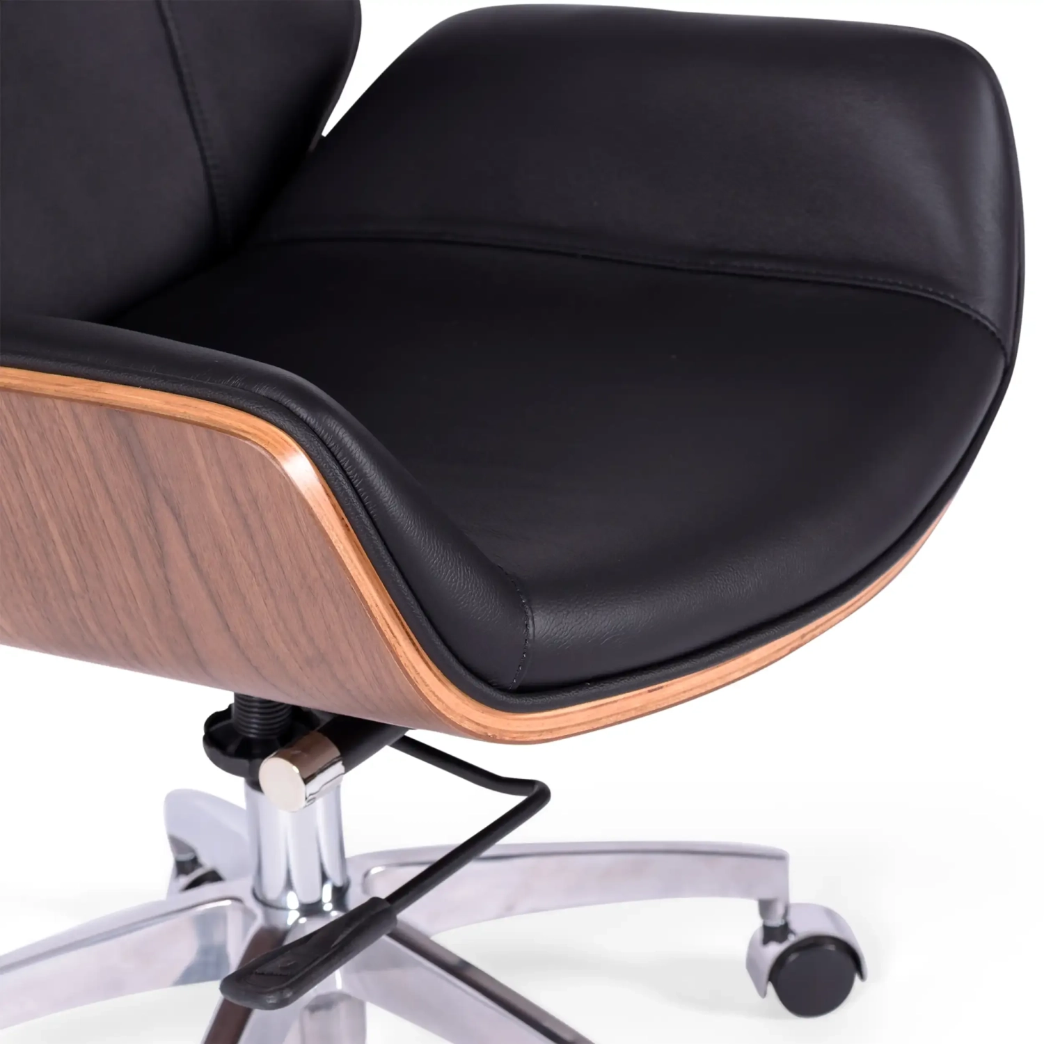 Sedia da ufficio in pelle italiana e legno di noce Nordic Nest Dream - 5