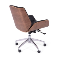 Silla de oficina de piel italiana y madera de nogal Nordic Nest Dream - 8