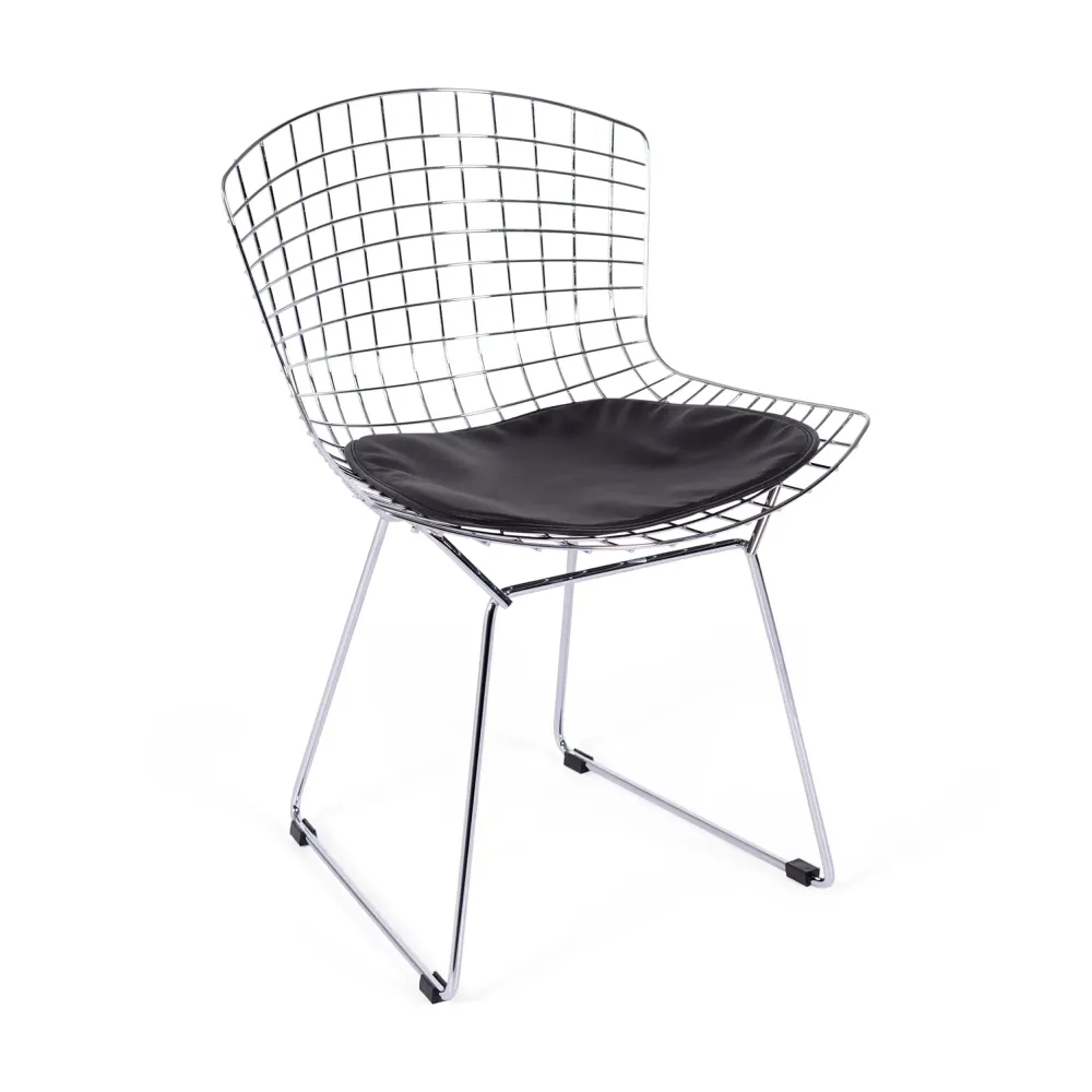 Kopia av stol Bertoia "High Quality" i förkromat stål av den berömda designern Hans J. Wegner