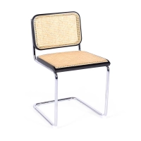 Replik des Stuhls Cesca aus schwarzem Holz von Marcel Breuer. Sparversion
