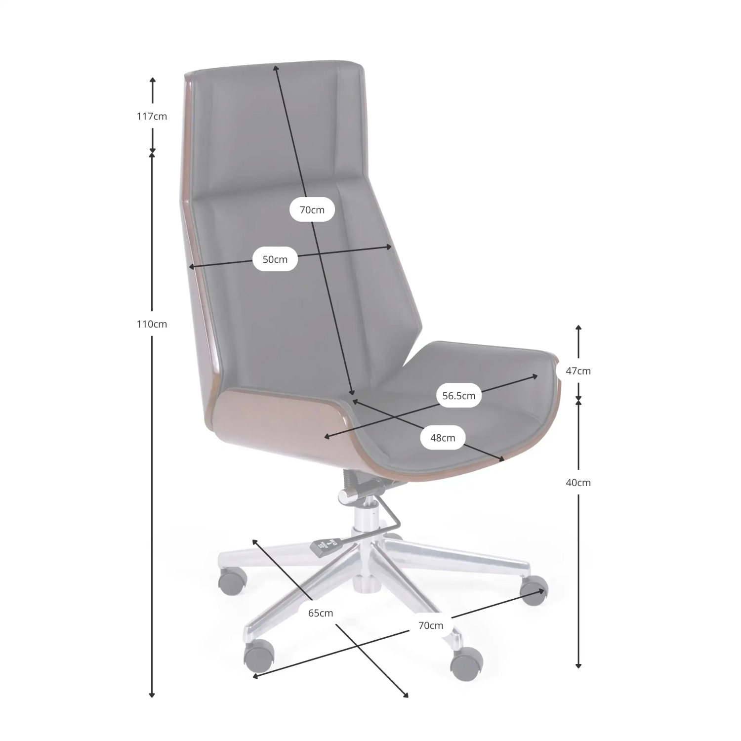 Cadeira de escritório Nordic Highback em madeira - Mueble Design