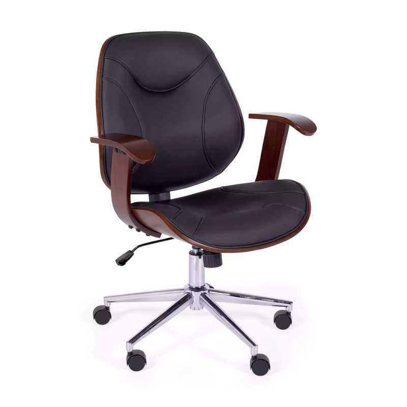 Sedia da ufficio Cambridge in legno-Sedie in similpelle-Mobilie design