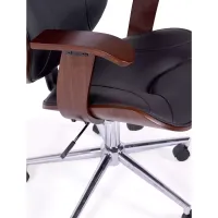 Cambridge bureaustoel in esdoornhout-Kunstlederen stoelen-Mobelarium