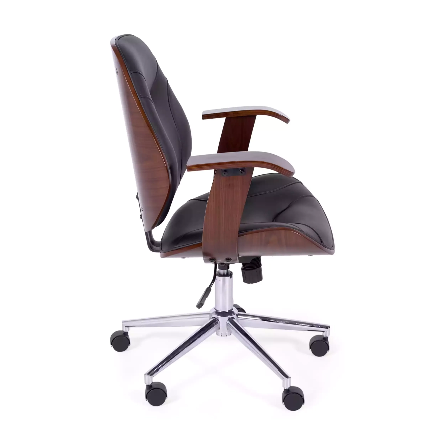 Cambridge office chair in maple wood-Leatherette chairs-Mueble design