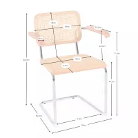 Krzesło Cesca z podłokietnikami - Krzesła rattanowe - Mobelarium