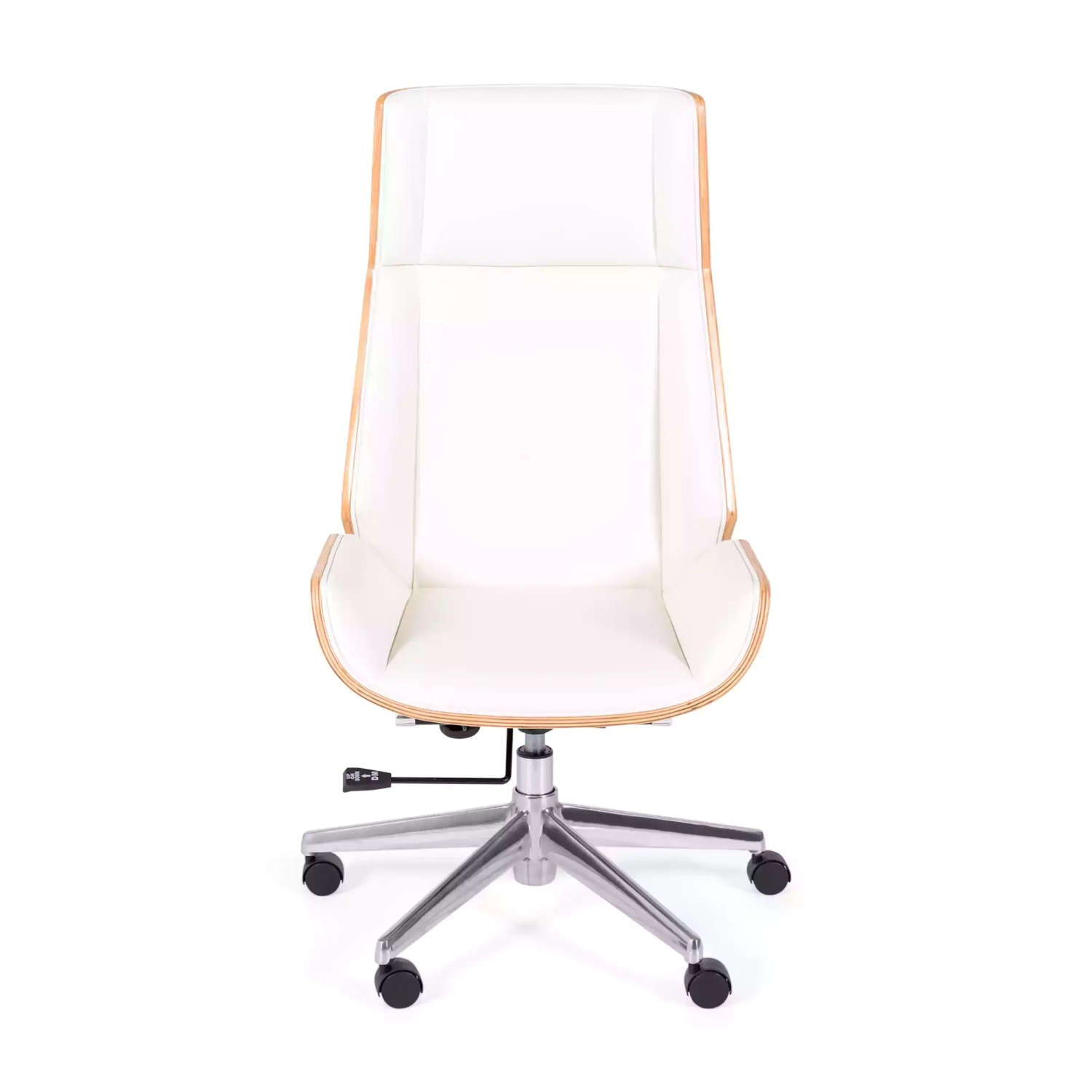 Silla oficina Nordic Highback en arce y polipiel blanca - Mueble Design
