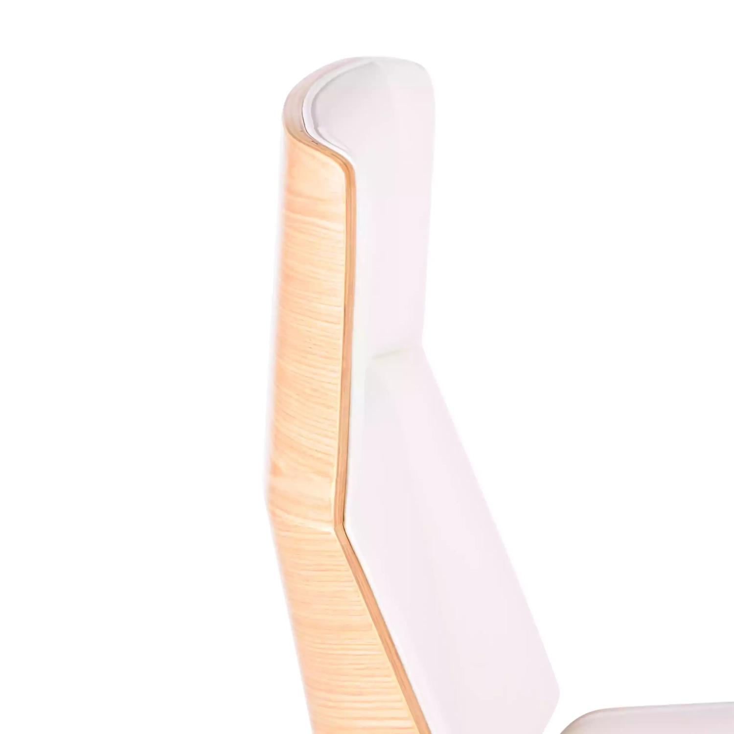 Cadeira de escritório Nordic Highback em ácer e couro ecológico branco - Mueble Design