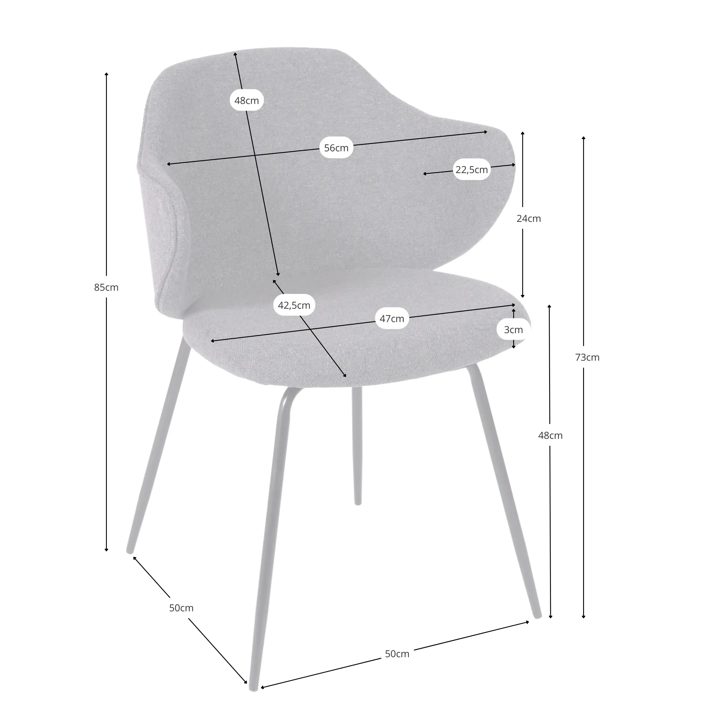 Krzesło tapicerowane do jadalni Hope - Krzesła tapicerowane - Mueble Design